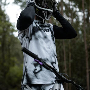 LEATT MTB 2026 GRAVITY 8.0 LS JERSEY HEATMAP WHITE