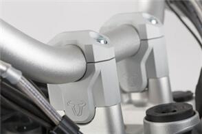 SW MOTECH HANDLEBAR RISER SW MOTECH RAISE 30MM OPTIMISE THE SITTING POSITION ALUMINUM ALLOY SILVER BMW F750GS