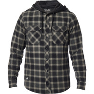 FOX AVALON HOODED FLANNEL [BLACK]