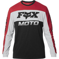 FOX CHARGER LS AIRLINE KNIT TOP [BLACK/RED]