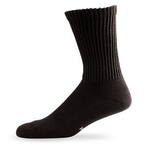 LIGHTFEET DIABETIC SOCK CREW - RELAXED FIT - IMPROVED CIRCULATION - SEAMLESS BLACK