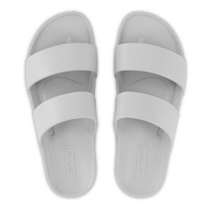 LIGHTFEET WOMENS ARCH SUPPORT DOUBLE STRAP SLIDE WHITE
