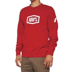 100% ICON PULLOVER CREWNECK FLEECE DEEP RED 