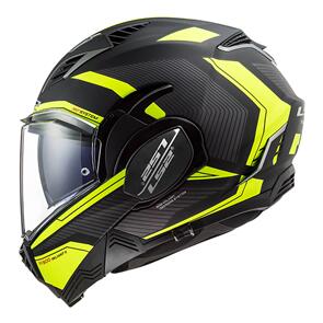 LS2 HELMET FF900 VALIANT II REVO MATBLK/HVYEL FLIP FRONT