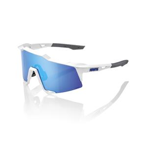 100% SPEEDCRAFT - MATTE WHITE - HIPER BLUE  MIRROR