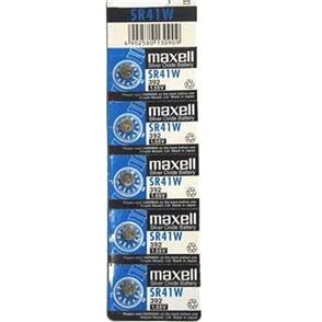 MAXELL SILVER OXIDE SR41W (392) BATTERY BUTTON CELL 5 PACK