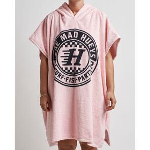MAD HUEYS CHECKER HUEYS WOMENS HOODED TOWEL DUSTY PINK