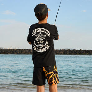 MAD HUEYS SAILOR ANCHOR YOUTH SS TEE BLACK