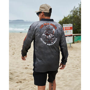 MAD HUEYS ANCHOR MANAGEMENT UPF 50+ FISHING JERSEY FADED DUST