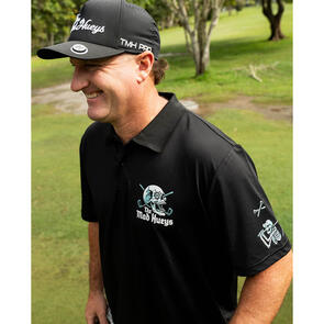 MAD HUEYS GOLF HITTIN FK ALL | SS GOLF POLO BLACK