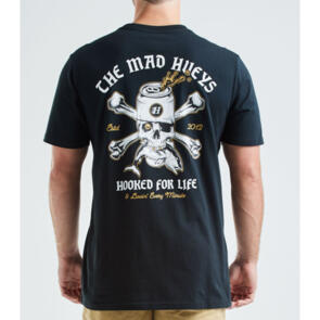 MAD HUEYS HOOKED FOR LIFE SS TEE BLACK