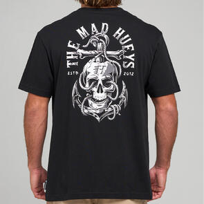 MAD HUEYS ROPE SKULL ANCHOR | SS TEE BLACK