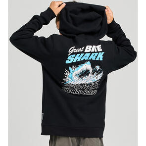 MAD HUEYS YOUTH GREAT BITE SHARK HOODED PULLOVER BLACK