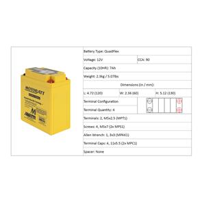 MOTOBATT MB5U MOTOBATT QUADFLEX BATTERY 