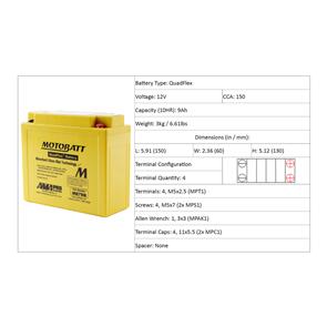 MOTOBATT MB7BB MOTOBATT QUADFLEX BATTERY