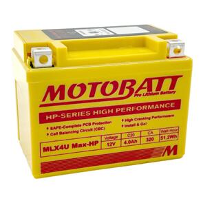 MOTOBATT PRO LITHIUM BATTERY MLX4U MAX HP