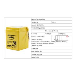 MOTOBATT MBT6N4 MOTOBATT QUADFLEX BATTERY