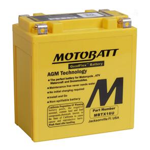 MOTOBATT MBTX16U MOTOBATT QUADFLEX BATTERY