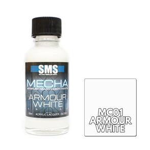 SMS AIRBRUSH PAINT ACRYLIC LACQUER MECHA ARMOUR WHITE 30ML