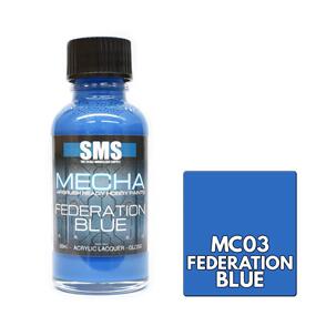 SMS AIRBRUSH PAINT ACRYLIC LACQUER MECHA FEDERATION BLUE 30ML