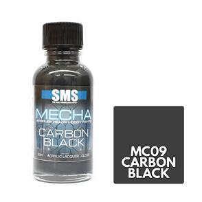 SMS AIRBRUSH PAINT ACRYLIC LACQUER MECHA CARBON BLACK 30ML