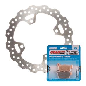 MTX BRAKE DISC & PAD REAR KIT - KAW KX450F 06-18 - WAVE
