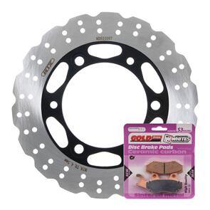 MTX BRAKE DISC & PAD REAR KIT - KAW EX300 NINJA 13-17 - WAVE