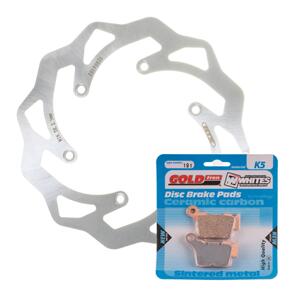 MTX BRAKE DISC & PAD REAR KIT - KTM 300 EXC 04-17 - WAVE