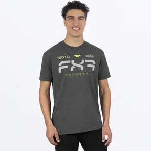 FXR MEN'S MOTO PREMIUM T-SHIRT CHAR HEATHER/HI VIS