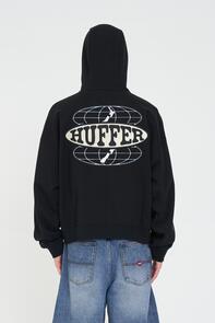 HUFFER SUB CROP ZIP HOOD 350/CONTRA BASALT