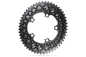 ABSOLUTE BLACK OVAL PREMIUM 110BCD 5 HOLE (SRAM) 2X CHAINRING BLACK