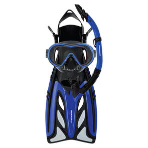 MIRAGE FSET55 PHANTOM SILICONE MASK, SNORKEL AND FIN SET BLUE