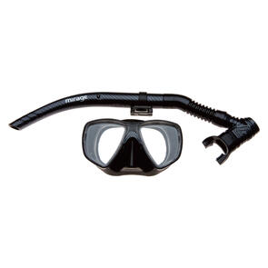 MIRAGE SET79 CARBON SILICONE MASK AND SNORKEL SET BLACK