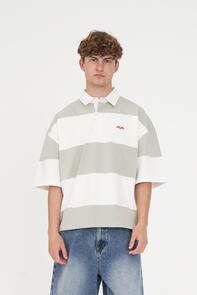 HUFFER STRIPE BOX SS RUGBY STONE/CHALK