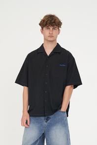 HUFFER HAVANA STITCHED BOX SHIRT BLACK