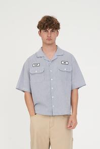 HUFFER STRIPE COSTA SHIRT DENIM BLUE