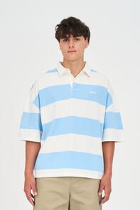 HUFFER STRIPE BOX SS RUGBY BAY BLUE/CHALK