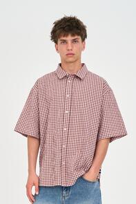HUFFER CROSBY SS SHIRT COCOA/PINK