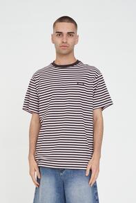HUFFER MENS STRIPE SUP TEE PETAL/COCOA