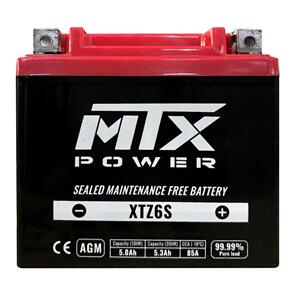 MTX POWER XTZ6S 12V AGM BATTERY 