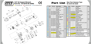 M7 IMPACT WRENCH REPAIR KIT FOR NC-6217