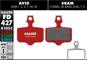 GALFER FD427 BRAKE PADS AVID ELIXIR, SRAM LEVEL, FORCE/RED ETAP AXS G1851