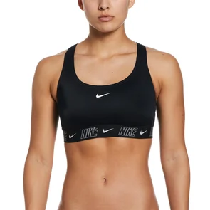 NIKE SWIM WOMENS FUSION LOGO TAPE RACERBACK BIKINI TOP BLACK