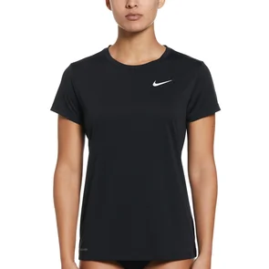 NIKE SWIM WOMENS ESSENTIAL SHORT SLEEVE HYDROGUARD TOP BLACK