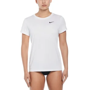NIKE SWIM WOMENS ESSENTIAL SHORT SLEEVE HYDROGUARD TOP WHITE