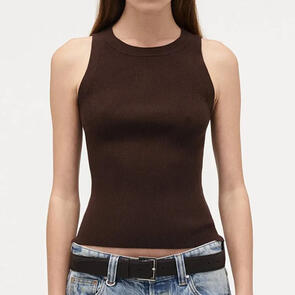 NEUW JONESY SINGLET PM - ESPRESSO