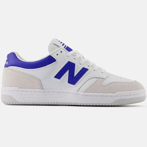 NEW BALANCE BB480 WHITE WITH SHORELINE BLUE