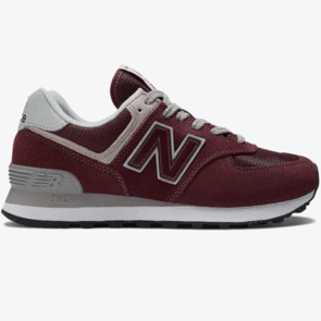 NEW BALANCE WOMENS 574 BURGUNDY WHITE B