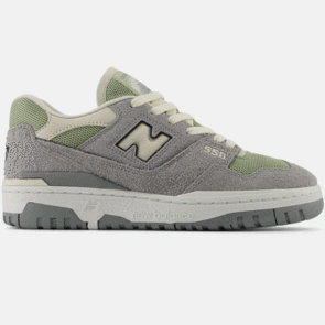 NEW BALANCE WOMENS 550 SLATE GREY WITH OLIVINE AND LINEN B