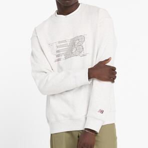 NEW BALANCE ATHLETICS FRENCH TERRY RELAXED CREW ASH HEATHER